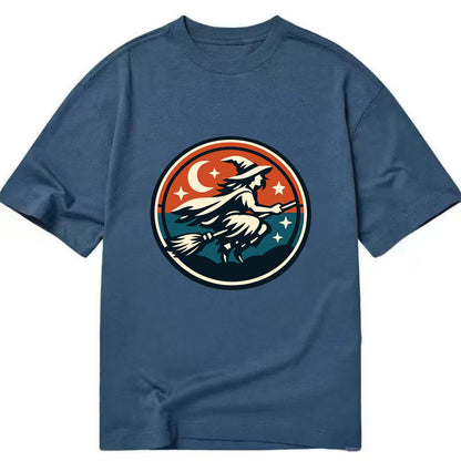 Mystic Night Witch Emblem - Classic T-shirt - Twilight Navy(Blue)