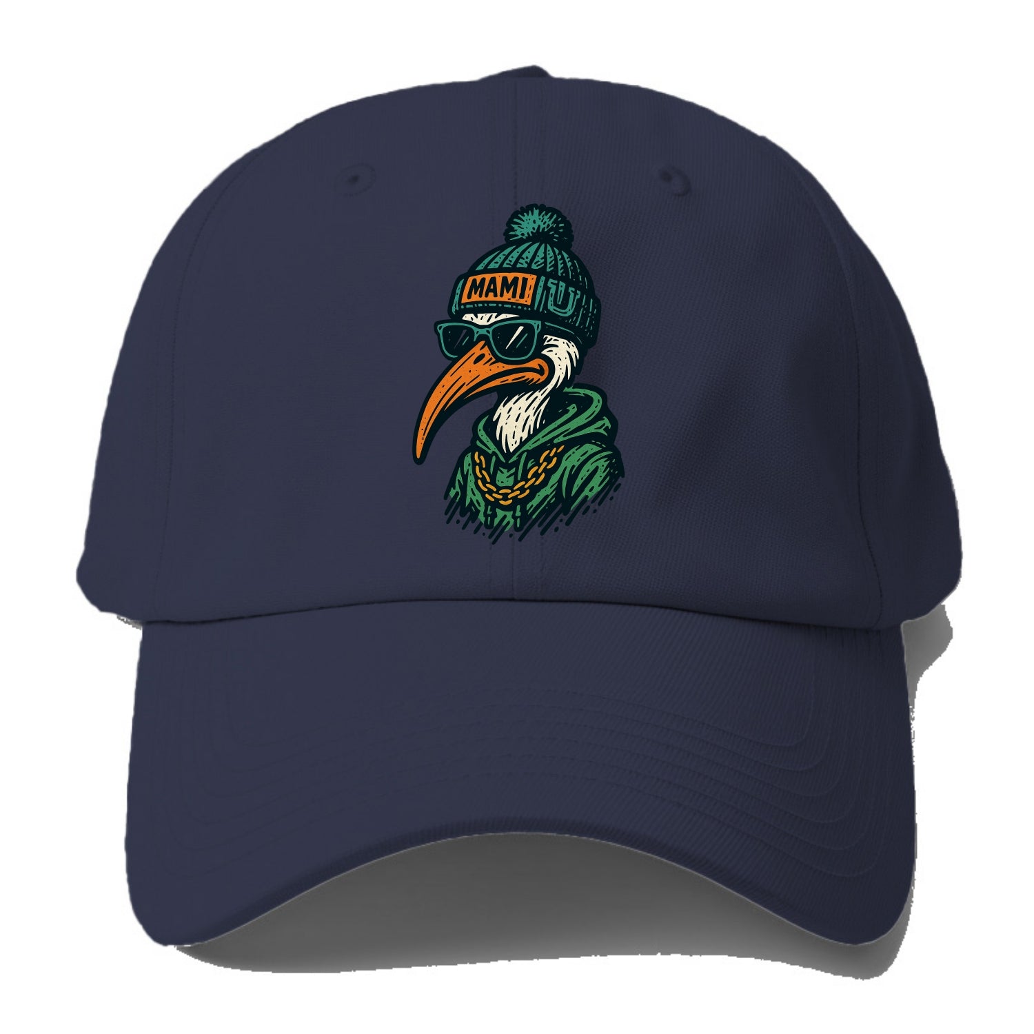 Coral Gables Ibis wearing Miami beanie with U patch - Baseball Cap - Twilight Navy(Blue)