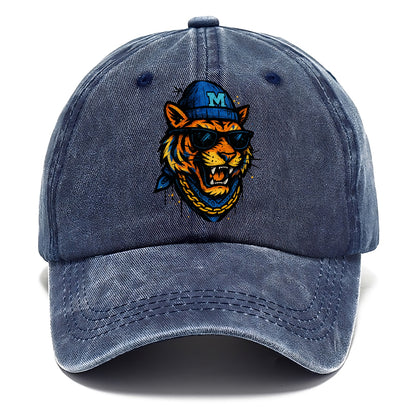Memphis Tiger wearing Memphis beanie with M patch - Classic Cap - Twilight Navy(Blue)
