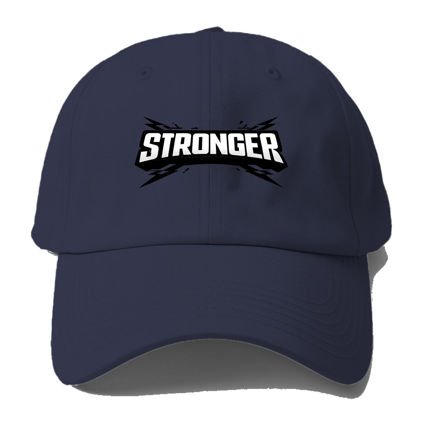 Bold typography design - "STRONGER" - getting better, building power - Baseball Cap - Twilight Navy(Blue)