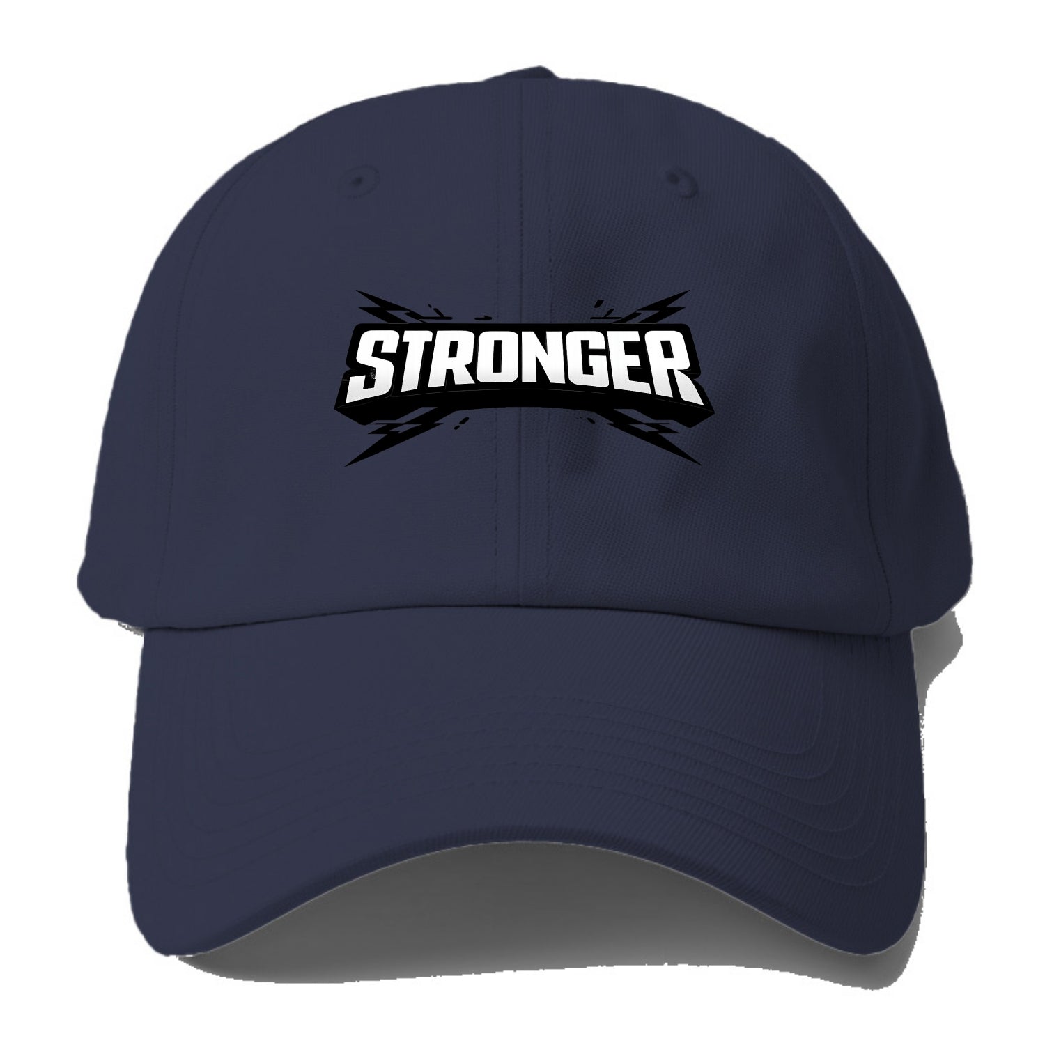 Bold typography design - "STRONGER" - getting better, building power - Baseball Cap - Twilight Navy(Blue)