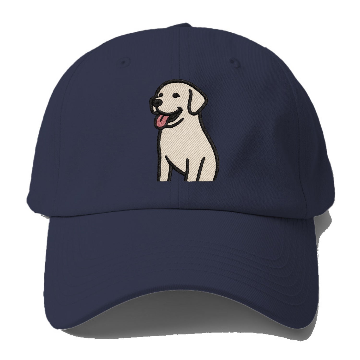 Labrador - Happy panting expression - Ba Baseball Cap For Big Heads - Twilight Navy(Blue)