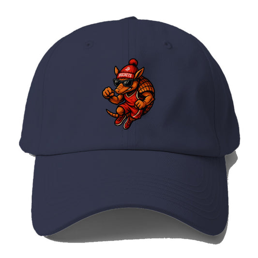 Houston Armadillo wearing Rockets red and silver beanie with rocket ship and - Baseball Cap - Twilight Navy(Blue)