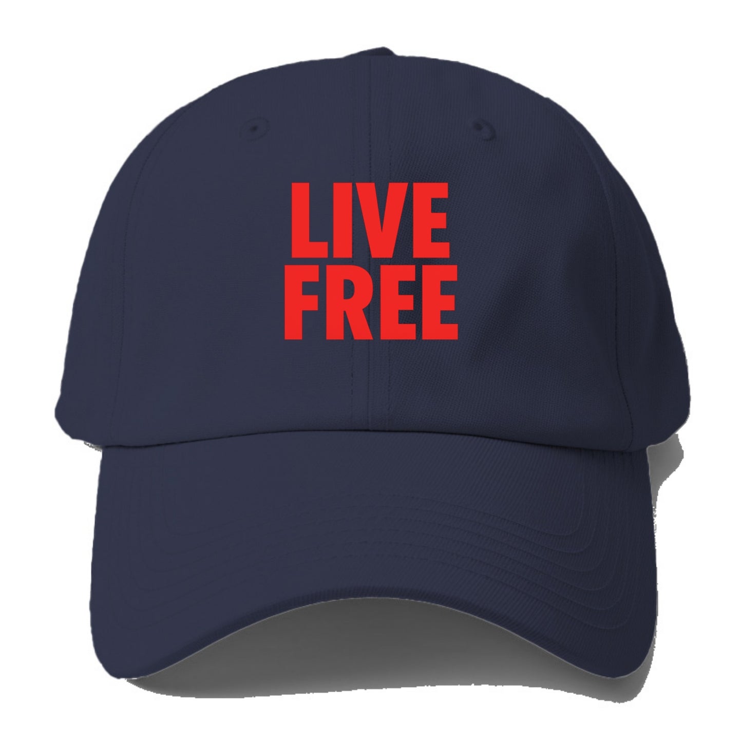Bold typography design - "LIVE FREE" - unrestricted living - Baseball Cap - Twilight Navy(Blue)