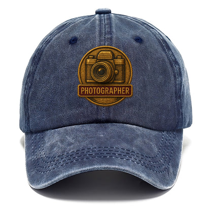 Camera with vintage lens - photographer badge - Classic Cap - Twilight Navy(Blue)