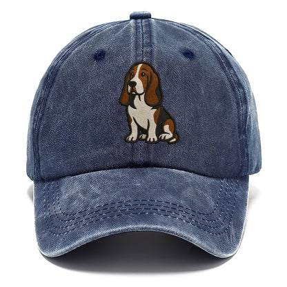 Basset Hound - Tri-color embroidered sit Classic Cap - Twilight Navy(Blue)
