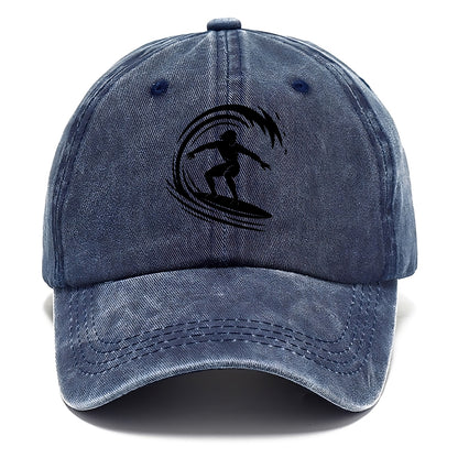 Hawaiian surfer riding big wave - Classic Cap - Twilight Navy(Blue)