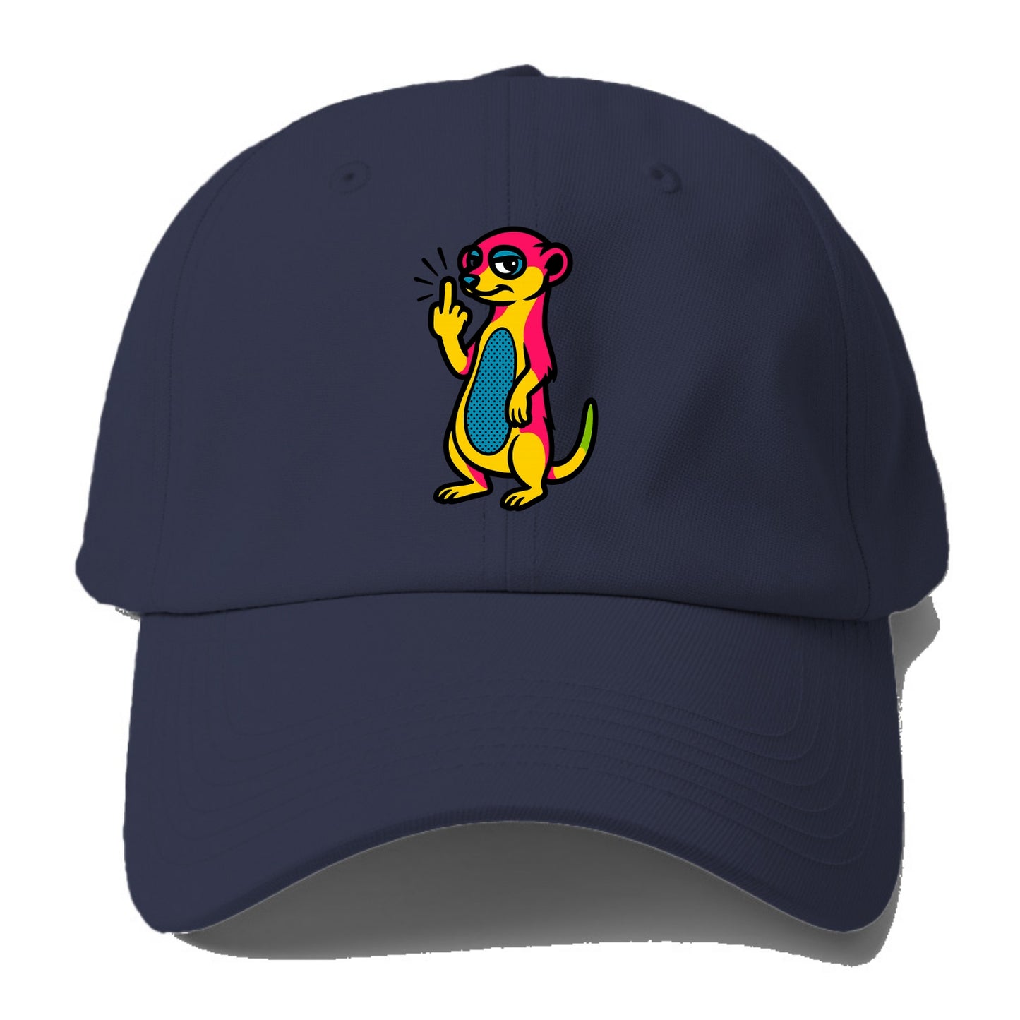 cute meerkat standing guard on hind legs, one front paw raised in sassy salute - Baseball Cap - Twilight Navy(Blue)