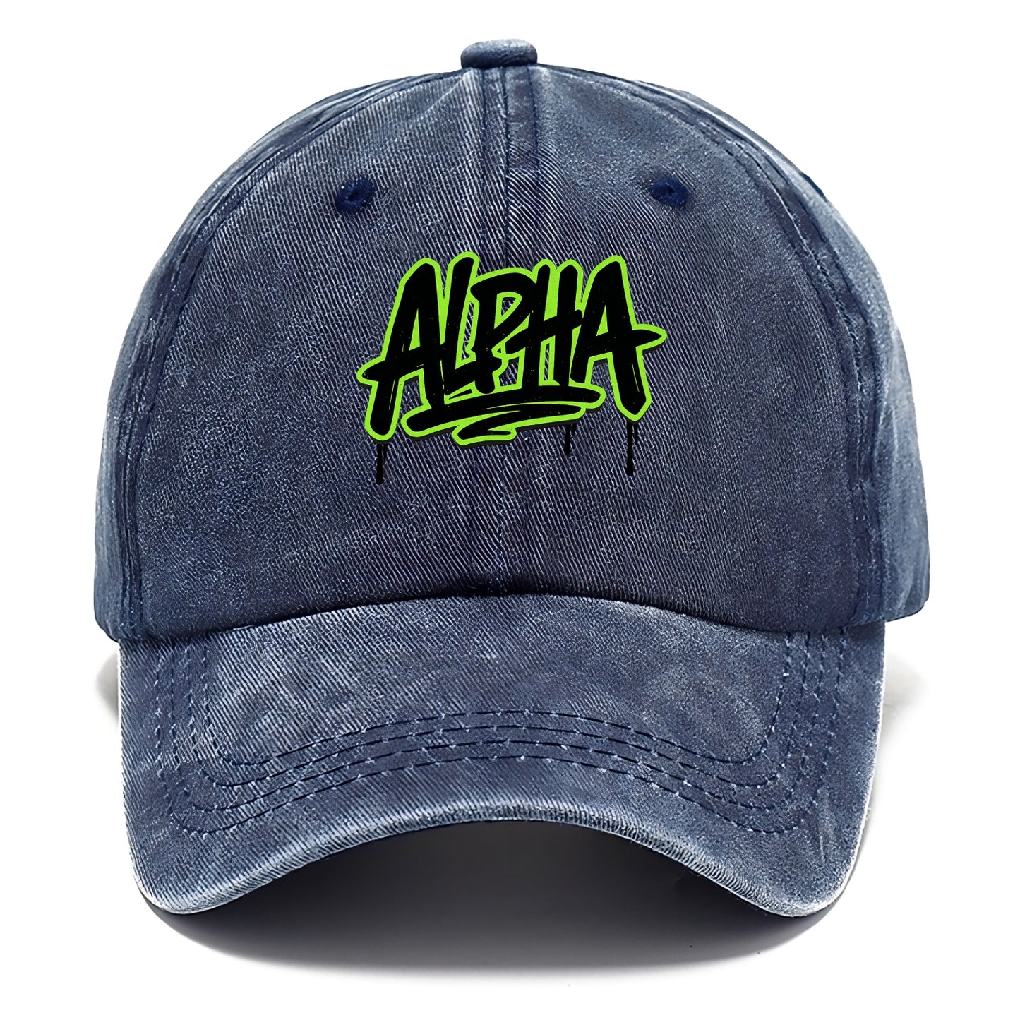 Bold typography design - "ALPHA" - leader of the pack - Classic Cap - Twilight Navy(Blue)