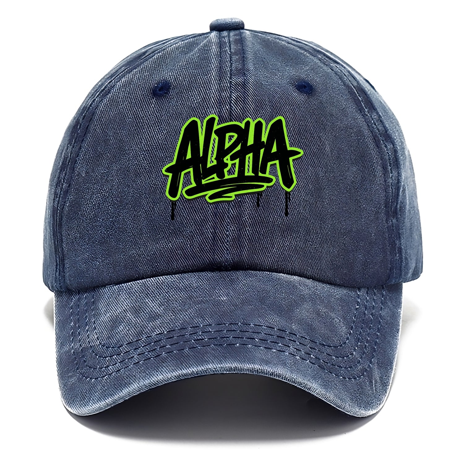 Bold typography design - "ALPHA" - leader of the pack - Classic Cap - Twilight Navy(Blue)