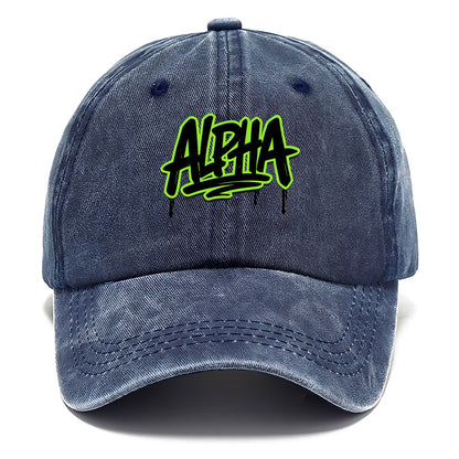 Bold typography design - "ALPHA" - leader of the pack - Classic Cap - Twilight Navy(Blue)