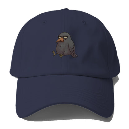 THE CROW JUDGES SILENTLY | Black crow with - Baseball Cap For Big Heads - Twilight Navy(Blue)