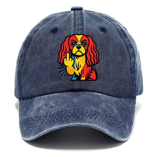 Cavalier King Charles Spaniel with long ears, regal paw giving finger - Classic Cap