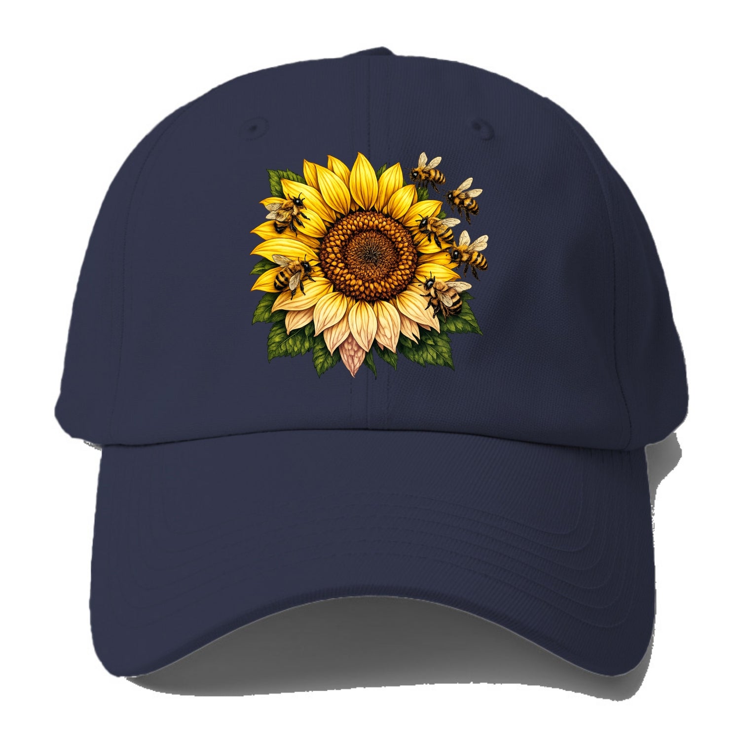 Vintage Sunflower - Baseball Cap For Big Heads - Twilight Navy(Blue)