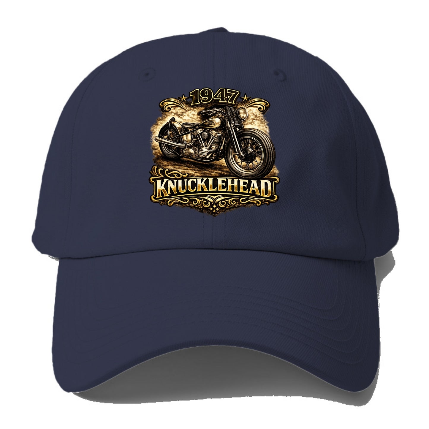 1947 Knucklehead Bobber - Baseball Cap For Big Heads - Twilight Navy(Blue)