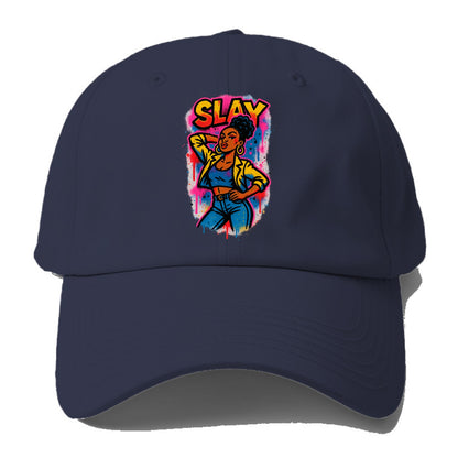 Empowered figure striking confident pose - "slay" culture, fierce and - Baseball Cap For Big Heads - Twilight Navy(Blue)