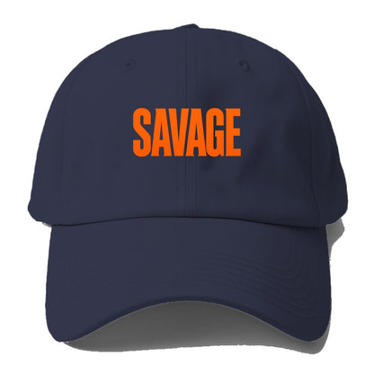 Bold typography design - "SAVAGE" - fierce attitude, taking no - Baseball Cap For Big Heads - Twilight Navy(Blue)