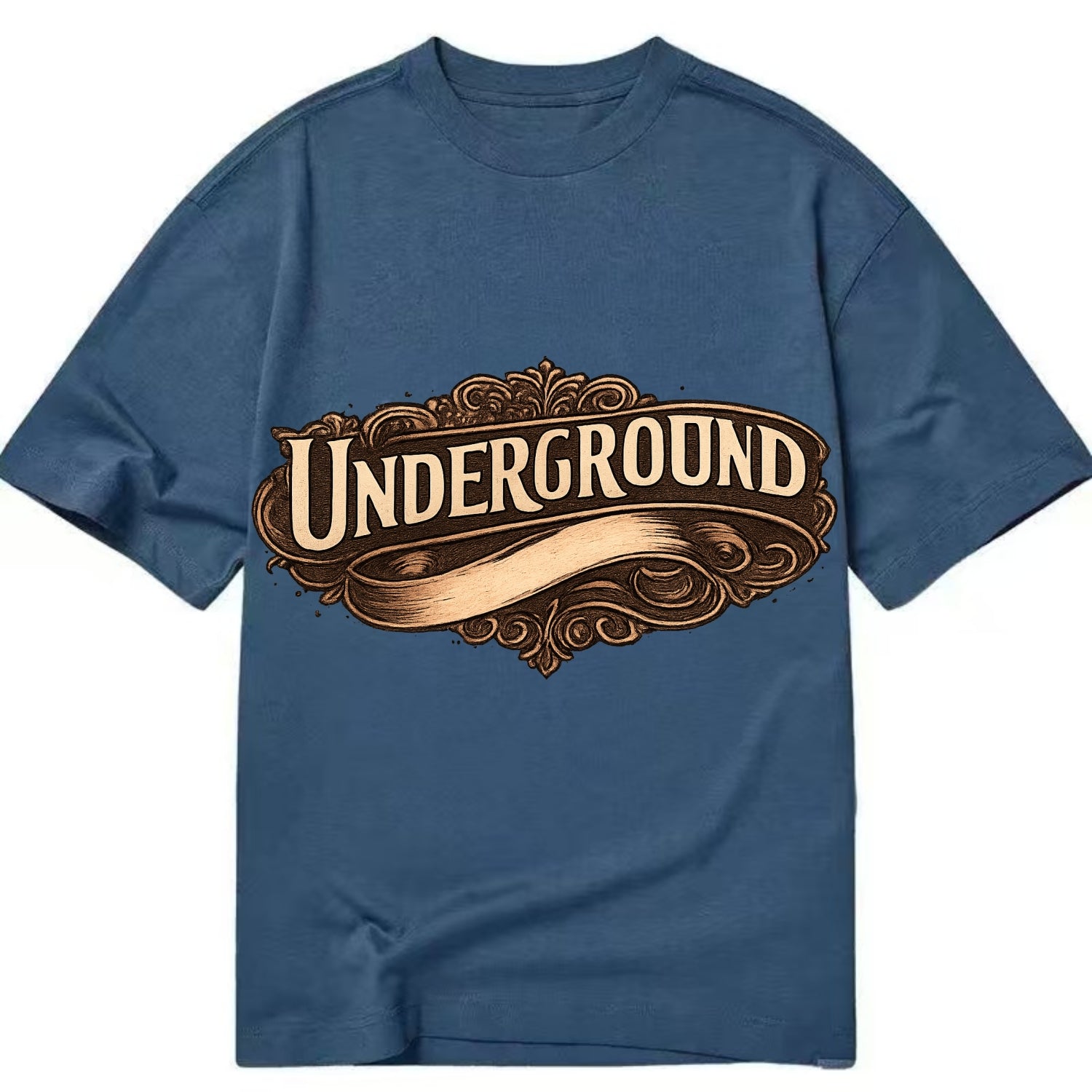 Bold typography design - "UNDERGROUND" - hidden scene, alternative - Classic T-shirt - Twilight Navy(Blue)