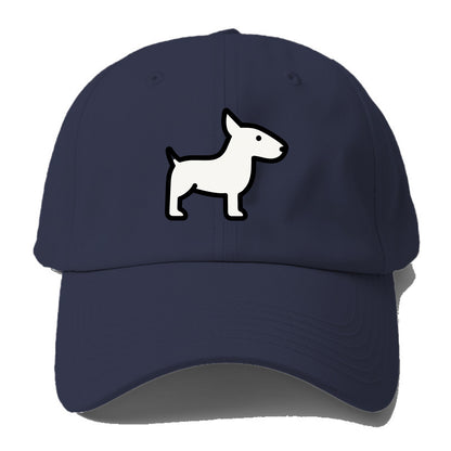 Bull Terrier - White egg-shaped head flat side profile - Baseball Cap - Twilight Navy(Blue)