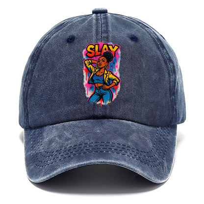 Empowered figure striking confident pose - "slay" culture, fierce and fabulous energy - Classic Cap - Twilight Navy(Blue)