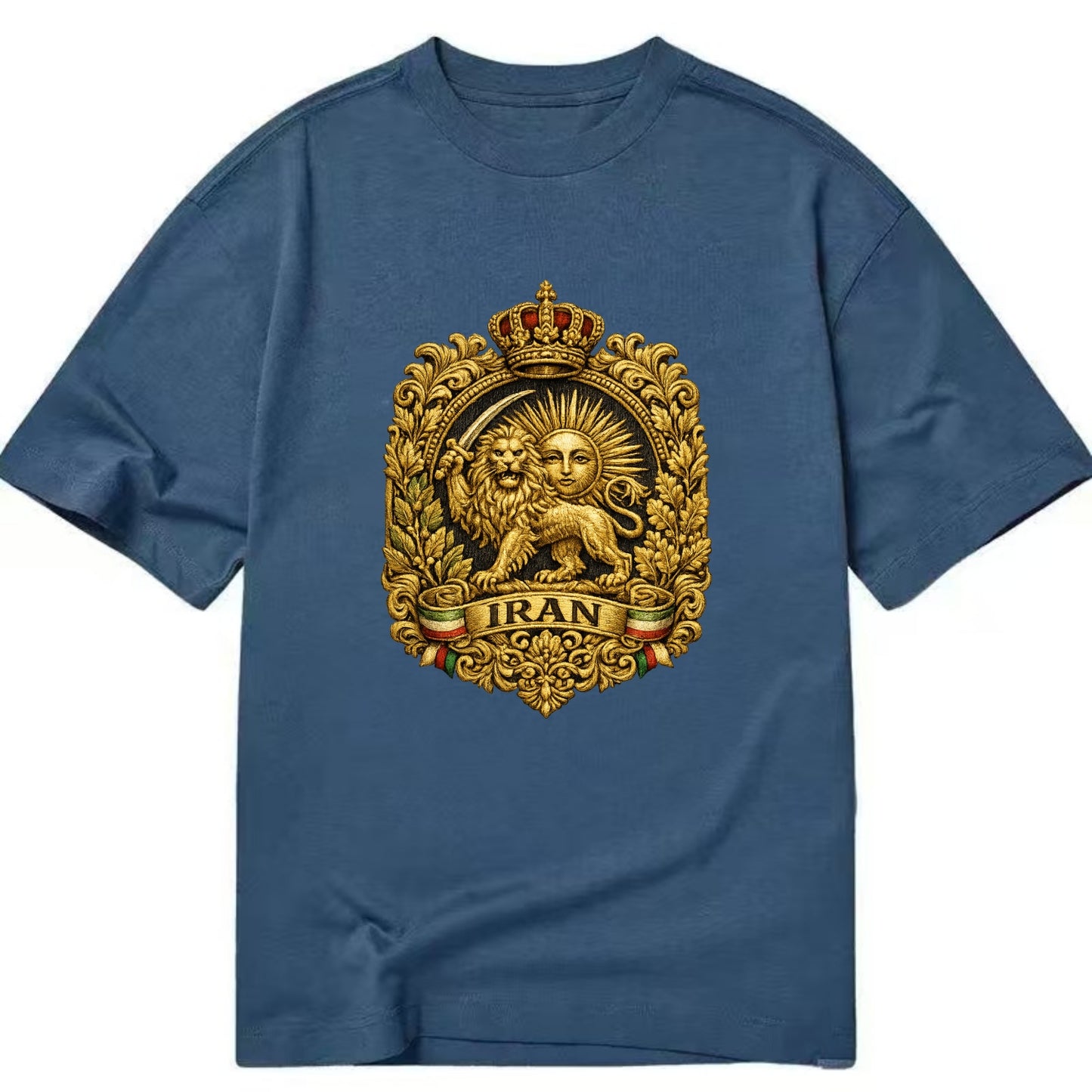 Iran Lion Sun Badge - Classic T-shirt - Twilight Navy(Blue)