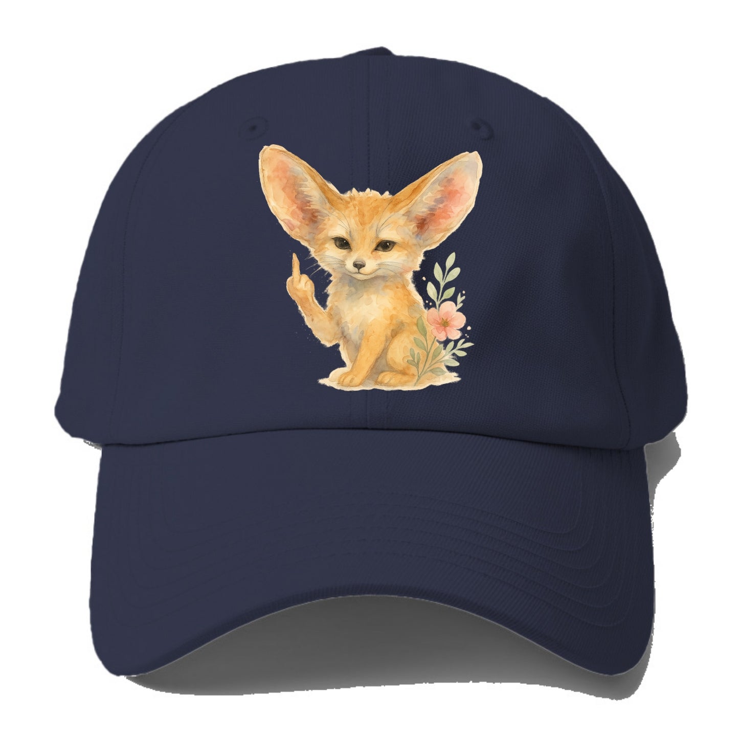 tiny fennec fox with oversized ears, one small paw raised in sass - Baseball Cap For Big Heads - Twilight Navy(Blue)