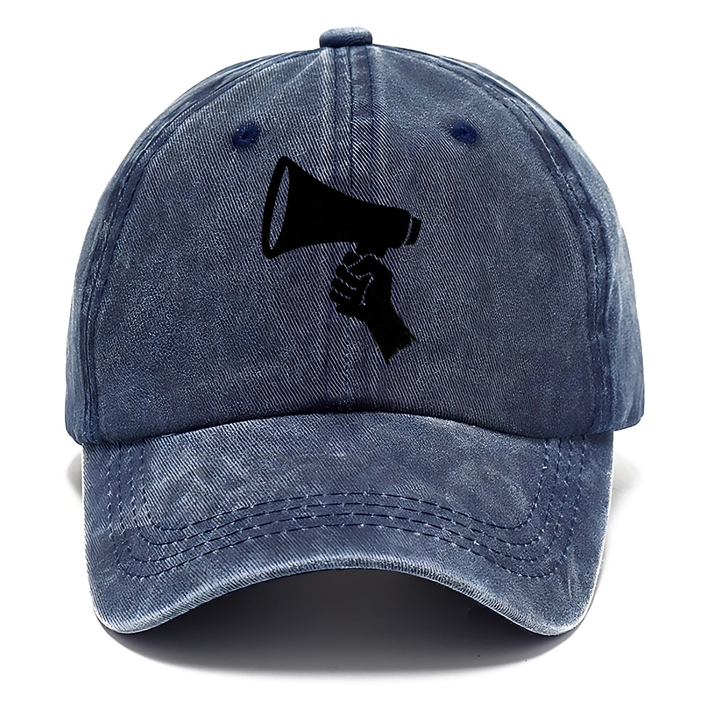 Megaphone silhouette - voice and protest ink brushwork - Classic Cap - Twilight Navy(Blue)