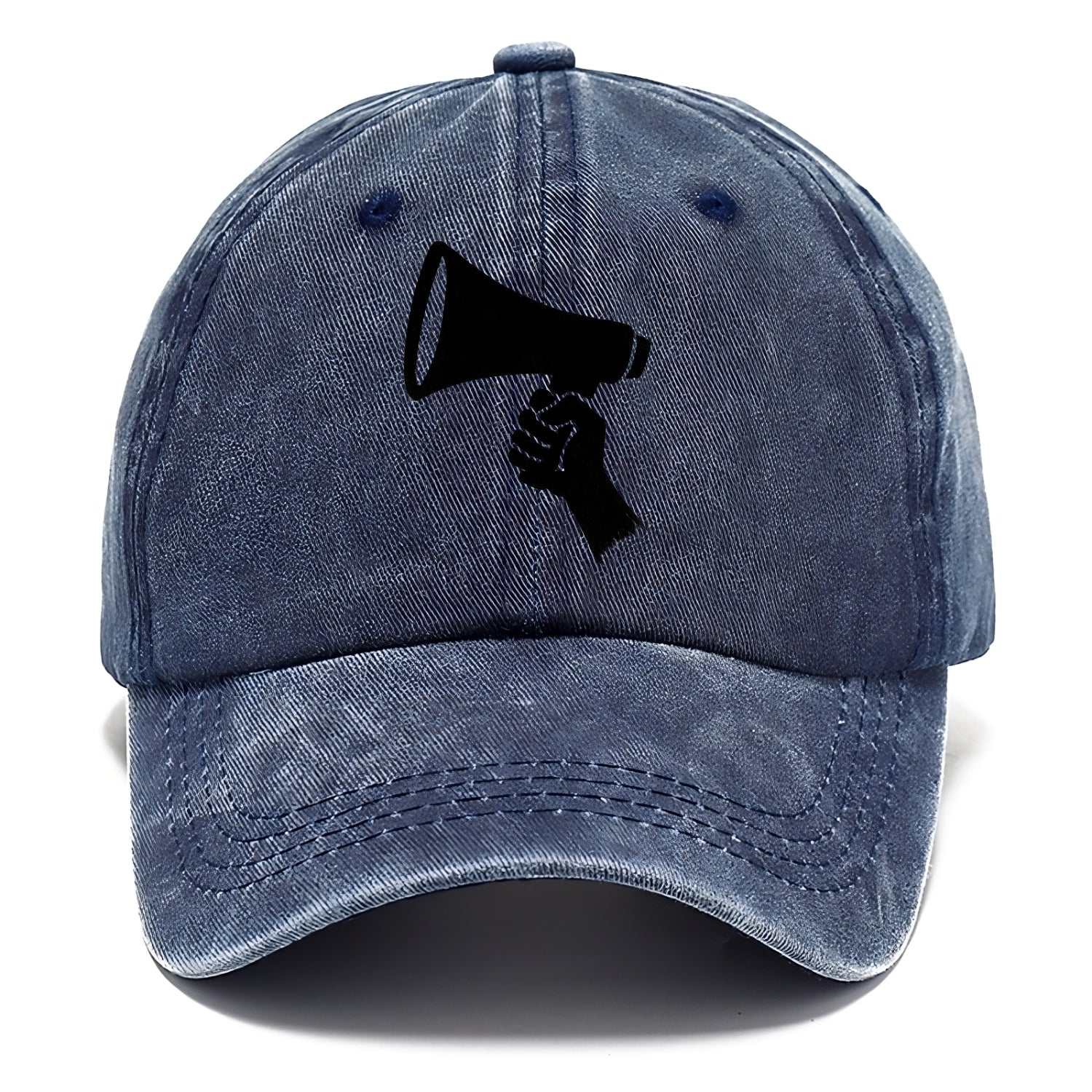 Megaphone silhouette - voice and protest ink brushwork - Classic Cap - Twilight Navy(Blue)