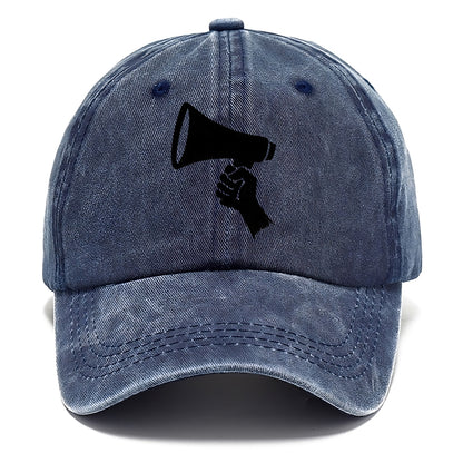 Megaphone silhouette - voice and protest ink brushwork - Classic Cap - Twilight Navy(Blue)