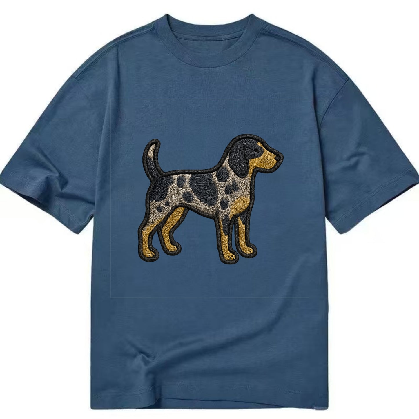 Bluetick Coonhound - Trendy spotted hound logo with prominent black border - Classic T-shirt - Twilight Navy(Blue)