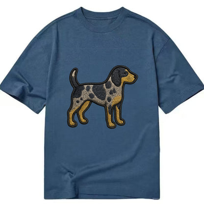 Bluetick Coonhound - Trendy spotted hound logo with prominent black border - Classic T-shirt - Twilight Navy(Blue)