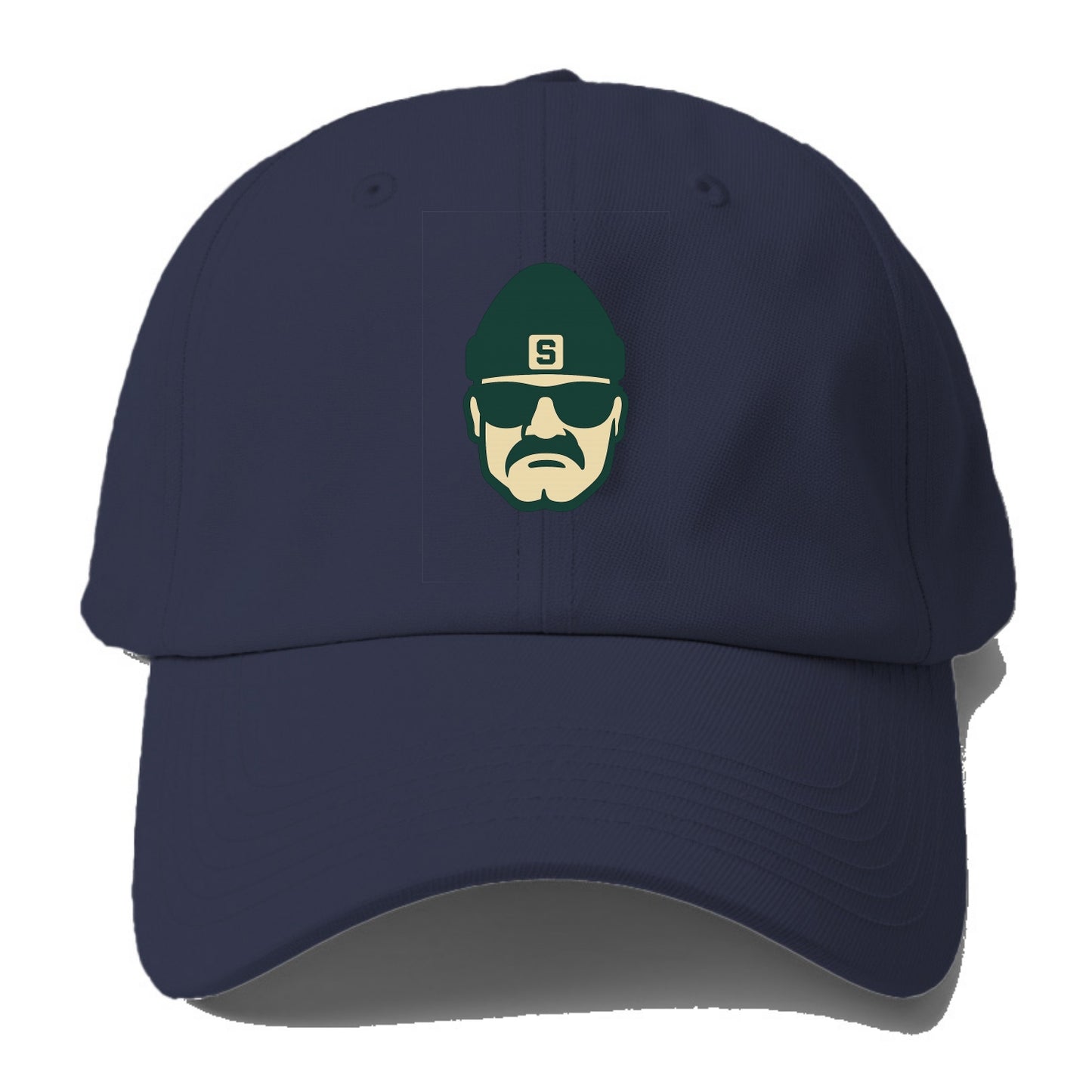 East Lansing Spartan wearing Michigan State beanie with S patch - Baseball Cap - Twilight Navy(Blue)