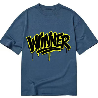 Bold typography design - "WINNER" - victorious mindset, champion - Classic T-shirt - Twilight Navy(Blue)