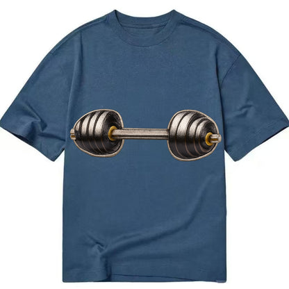 Embroidered patch design - WEIGHTLIFTING BARBELL - heavy barbell with plates in - Classic T-shirt - Twilight Navy(Blue)