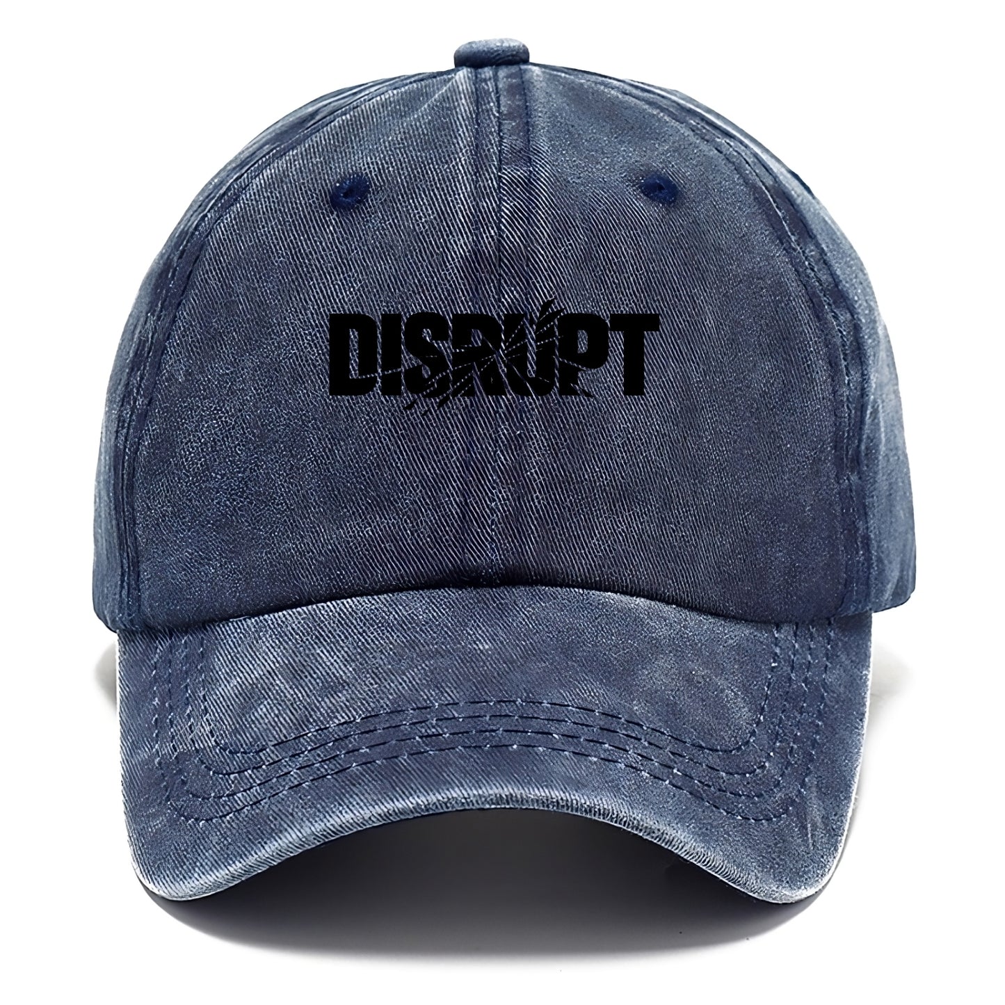 Bold typography design - "DISRUPT" - breaking patterns, changing game - Classic Cap - Twilight Navy(Blue)
