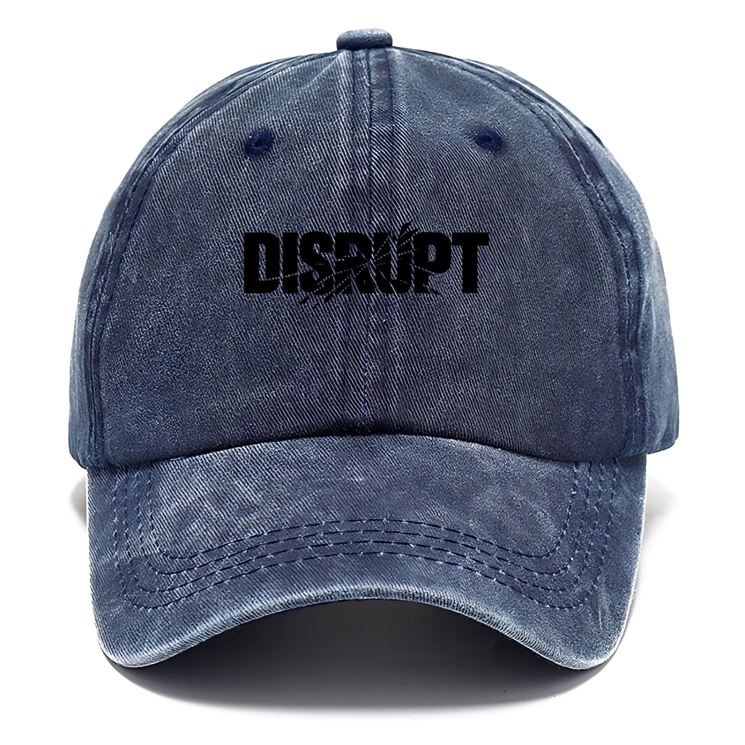 Bold typography design - "DISRUPT" - breaking patterns, changing game - Classic Cap - Twilight Navy(Blue)