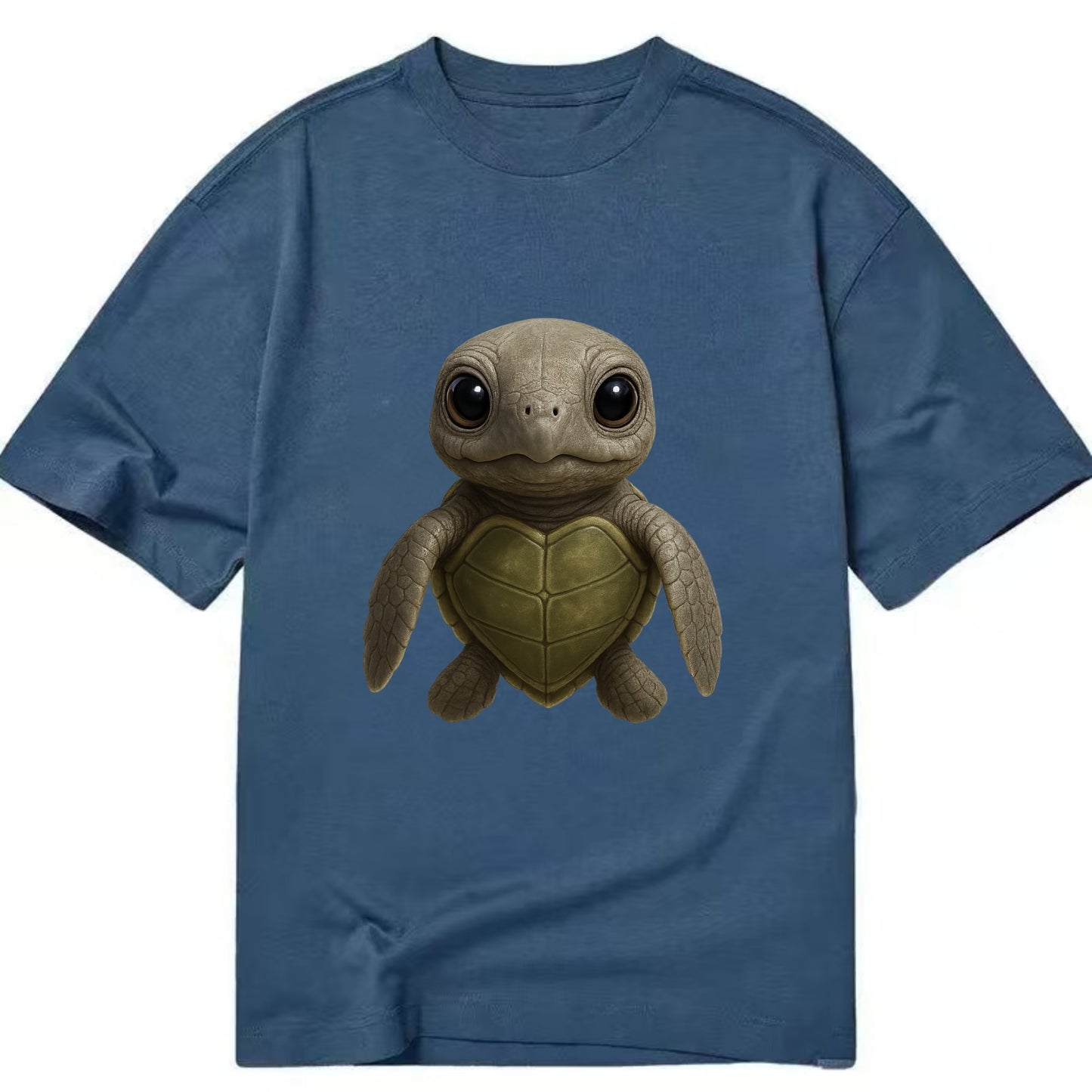 Baby Olive Ridley Turtle - olive green shell, heart-shaped carapace, bright eyes, - Classic T-shirt - Twilight Navy(Blue)