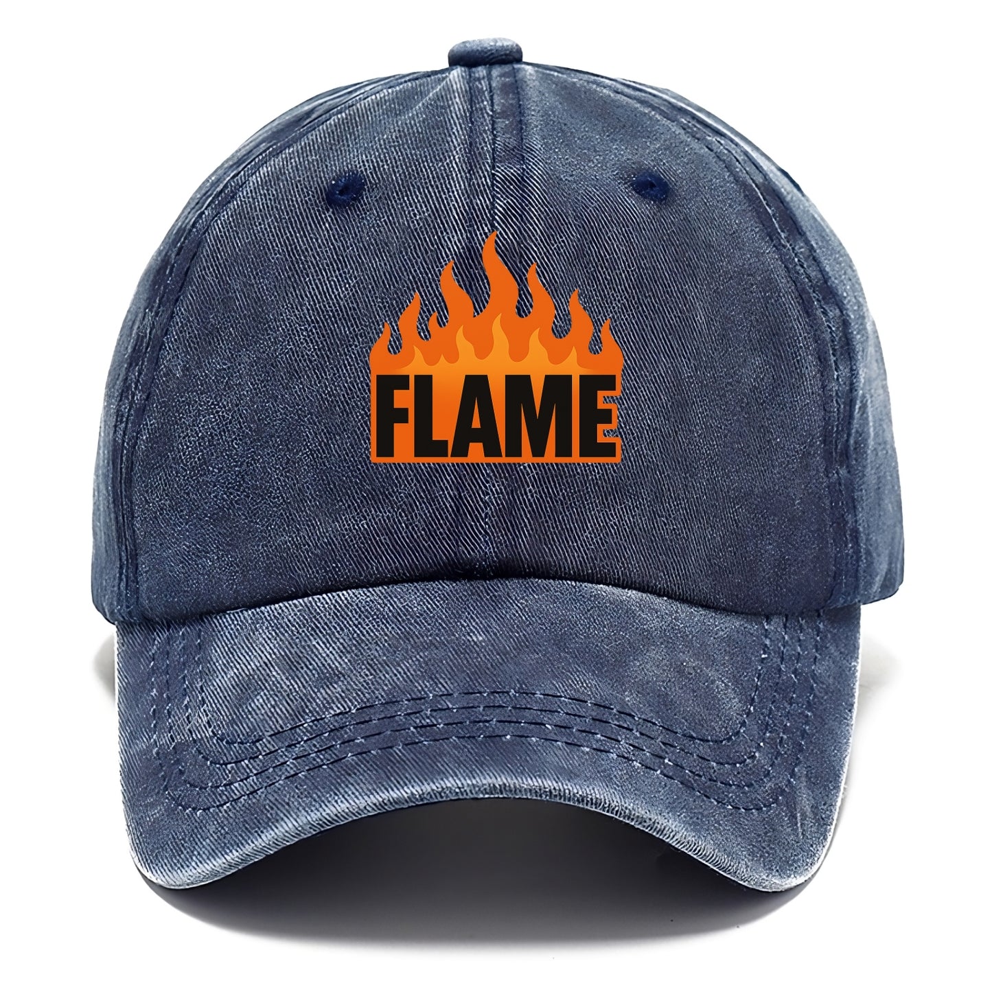 Bold typography design - "FLAME" - burning bright, passionate - Classic Cap - Twilight Navy(Blue)