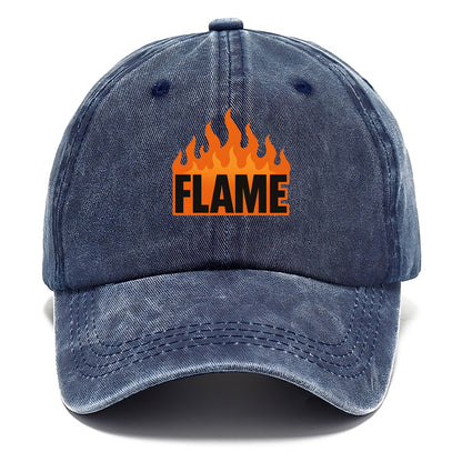 Bold typography design - "FLAME" - burning bright, passionate - Classic Cap - Twilight Navy(Blue)