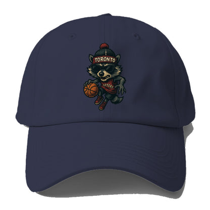 Toronto Raccoon wearing Raptors beanie with CN Tower patch and - Baseball Cap For Big Heads - Twilight Navy(Blue)