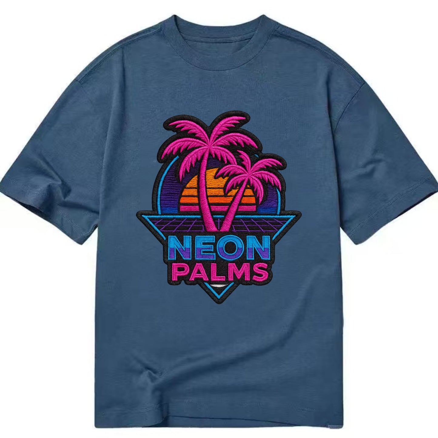 Neon Palms - Classic T-shirt - Twilight Navy(Blue)