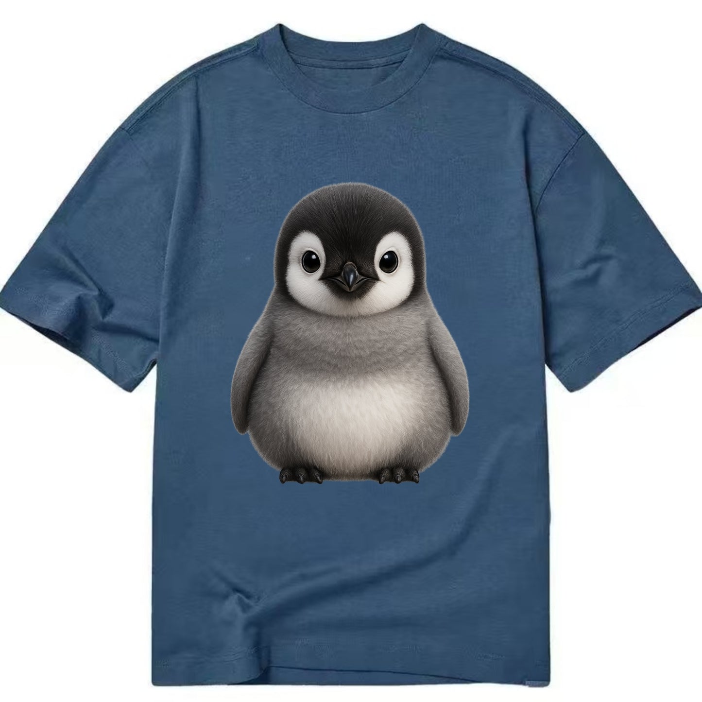 Baby Adelie Penguin - black and white, round body, curious eyes, front-facing, - Classic T-shirt - Twilight Navy(Blue)
