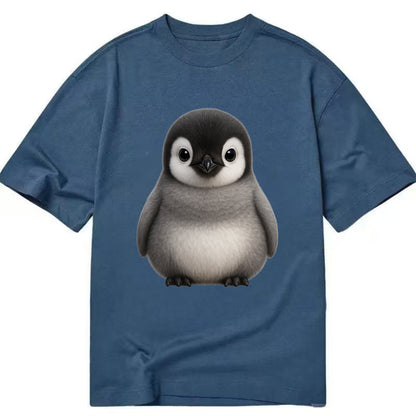 Baby Adelie Penguin - black and white, round body, curious eyes, front-facing, - Classic T-shirt - Twilight Navy(Blue)