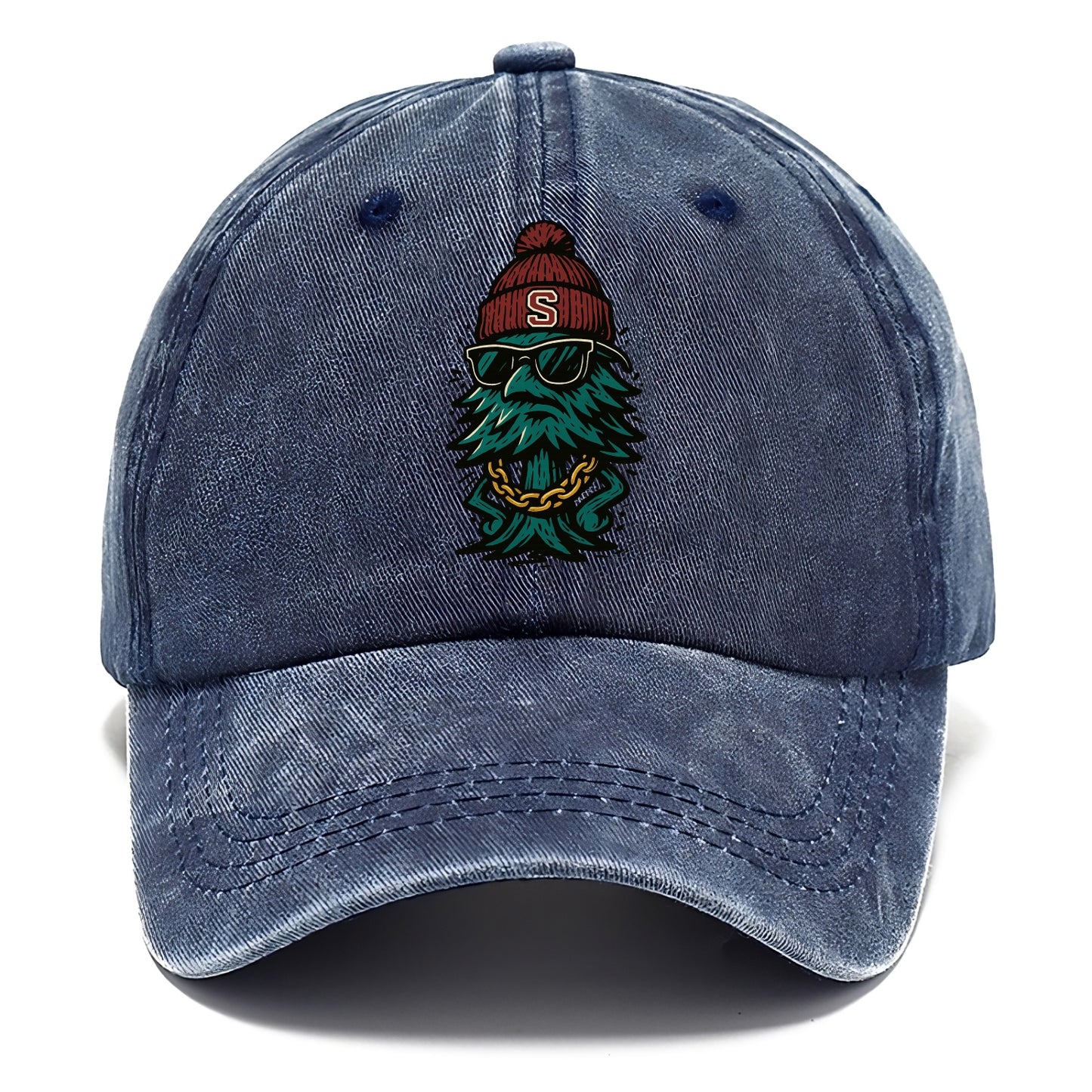 Palo Alto Tree wearing Stanford beanie with S patch - Classic Cap - Twilight Navy(Blue)