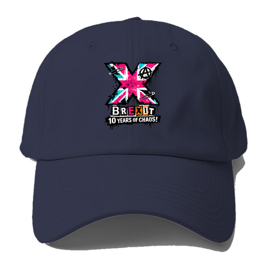 X YEARS | Roman numeral X massive | Union Jack fill pattern | Bold statement design - Baseball Cap - Twilight Navy(Blue)