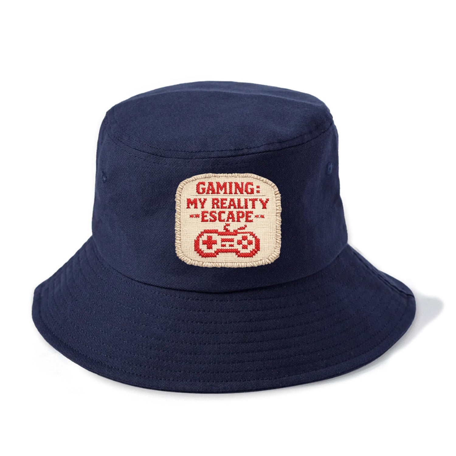 GAMING: MY REALITY ESCAPE - red game escape - red - gaming reality escape - Bucket Hat - Twilight Navy(Blue)