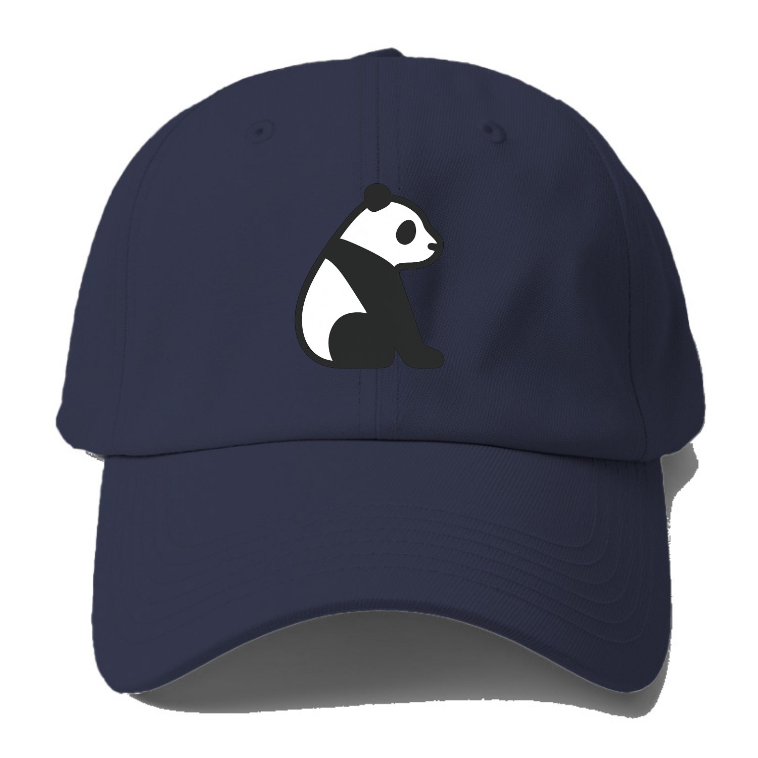 Panda - Black and white sitting pose flat side profile - Baseball Cap For Big Heads - Twilight Navy(Blue)