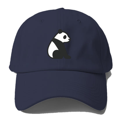 Panda - Black and white sitting pose flat side profile - Baseball Cap For Big Heads - Twilight Navy(Blue)