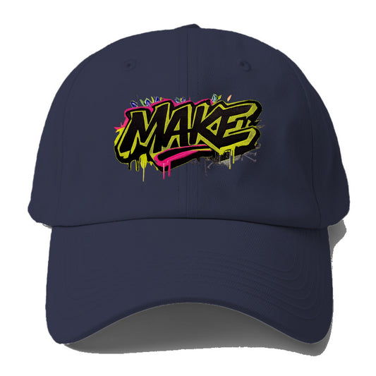 Bold typography design - "MAKE" - creating, producing, doing - Baseball Cap For Big Heads - Twilight Navy(Blue)