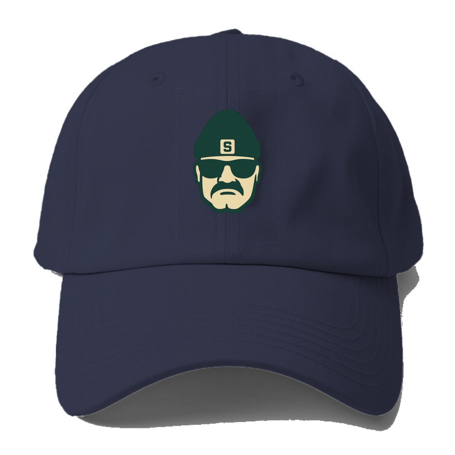 East Lansing Spartan wearing Michigan State beanie with S patch - Baseball Cap For Big Heads - Twilight Navy(Blue)